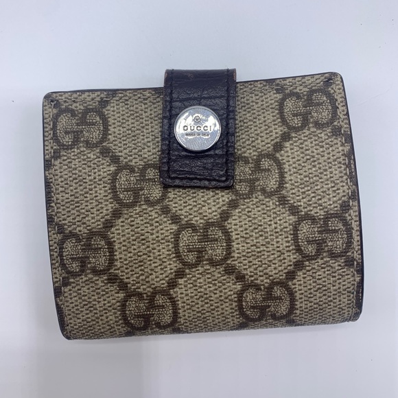 ADORABLE Vintage Gucci Coin Case GG canvas and Leather - Picture 1 of 5